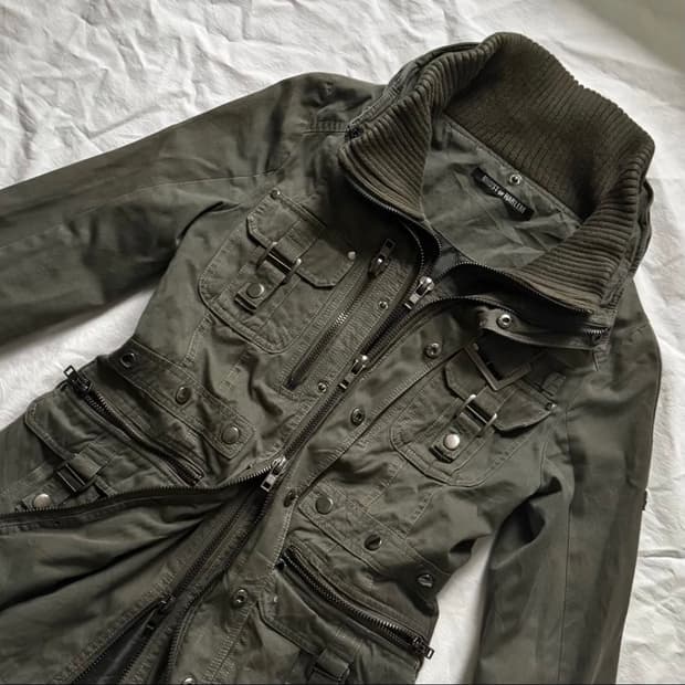 고스트오브할렘 투카라 하이넥 2way 스터드 버클 자켓 y2K 펑크 갸루