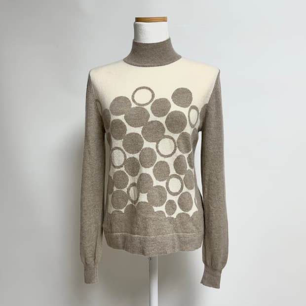 [캐시미어 100%] 도트 하프넥 니트 M