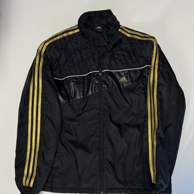 희귀!! 아디다스 올드스쿨 골드 삼선 패딩 점퍼 XL ~ 2XL