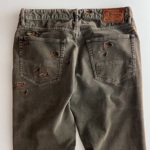 폴로 랄프로렌 천둥오리 자수 코듀로이 팬츠32 