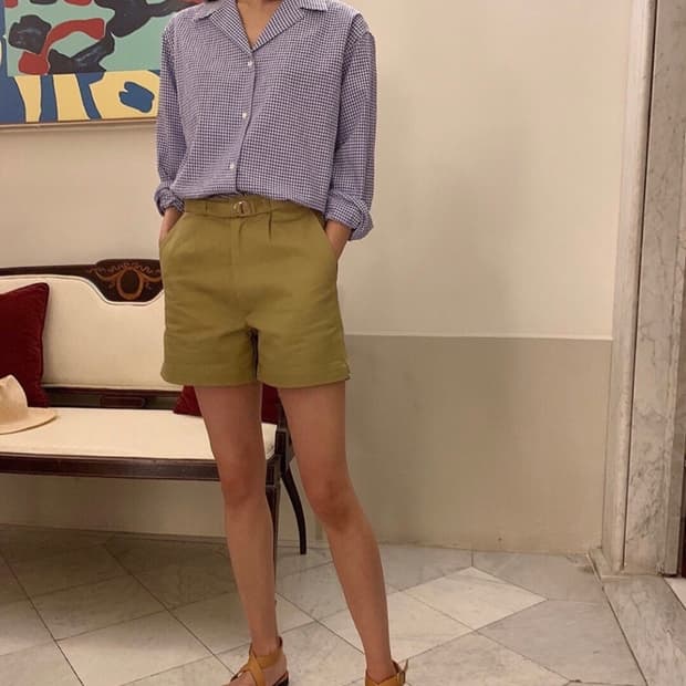 얼바닉 깅엄 체크 셔츠