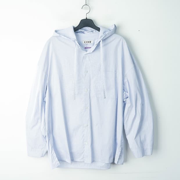 100/쿠어 파카링 디테쳐블 스트라이프 후드 셔츠