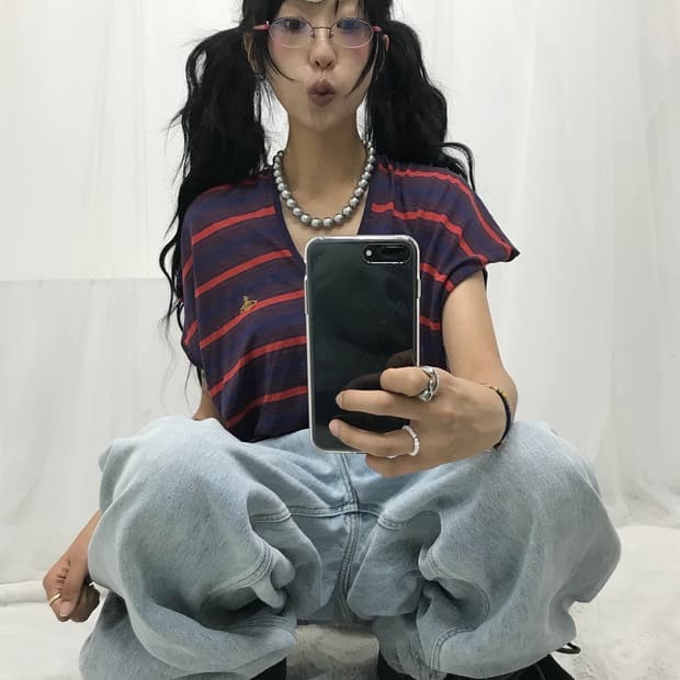 🖤 비비안웨스트우드 스트라이프 오알비 탑 🖤