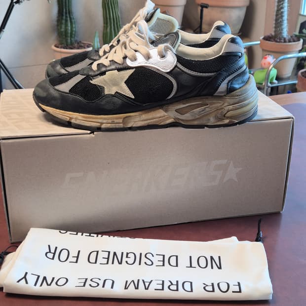 바닥보강255-260(40) 정품 골든구스 메쉬나파 레더 대드스타