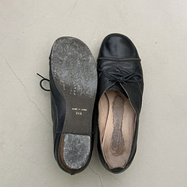 재팬빈티지 레더 레이스업 플랫 슈즈