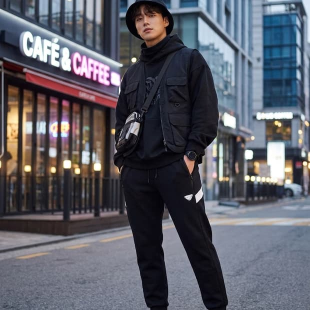 다이나핏(DYNAFIT) 블랙 트레이닝 조거 팬츠