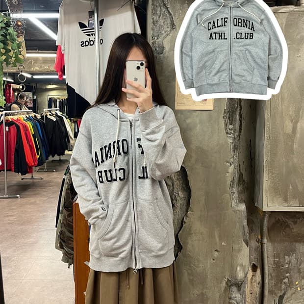 후아유 투웨이 후드집업 그레이 M #csz1628