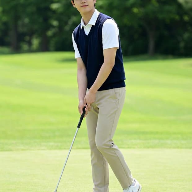 PGA TOUR 베이지 기능성 골프 팬츠