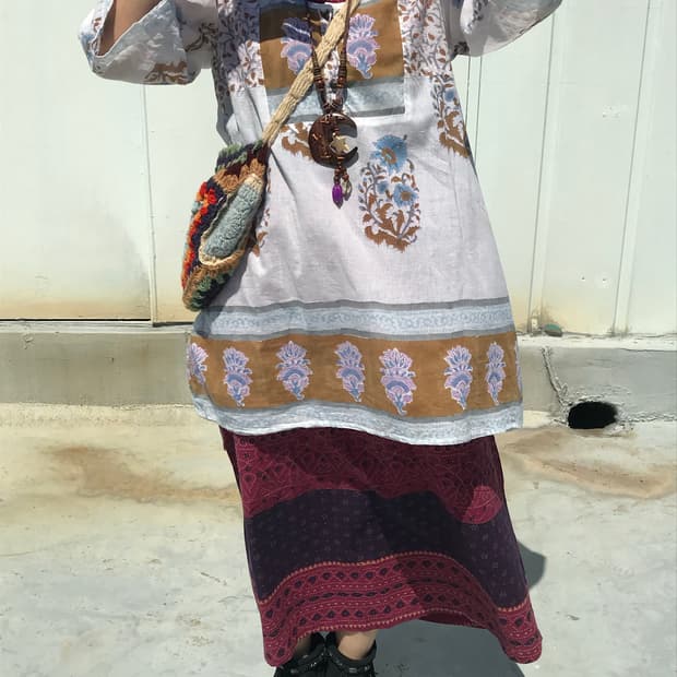 MALAIKA 히피 에스닉 블라우스 