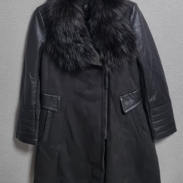 77) 아르덴미즈 카키브라운 양가죽/폭스퍼 무스탕 자켓