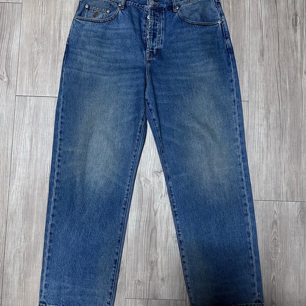 스투시 데님 빅 올 진 빈티지 미드 워시 34