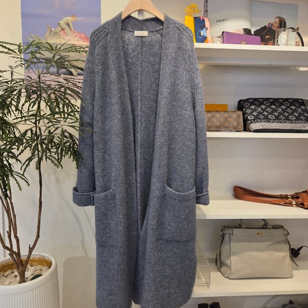 TIME 타임 알파카 블렌딩 롱 가디건