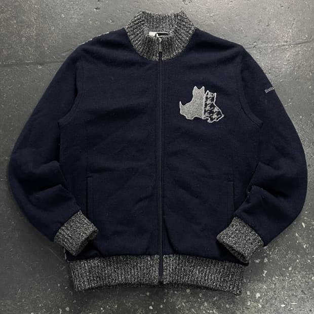 100 블랙앤화이트 방풍 니트집업