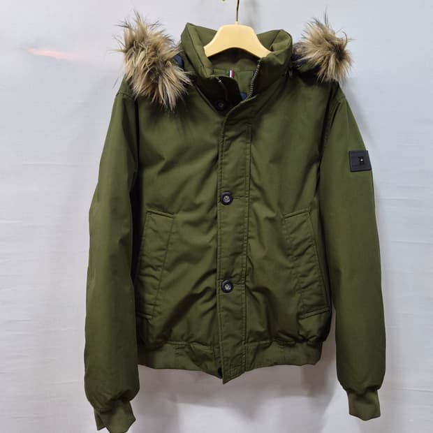 타미힐피거 카키색 패딩 봄버 자켓 남성L
