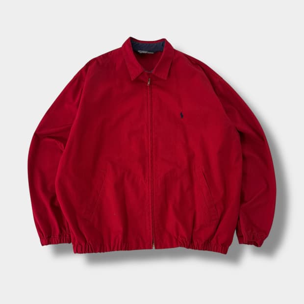 폴로 랄프로렌 오버핏 90‘s 딥레드 스윙탑 코튼 트윌 자켓