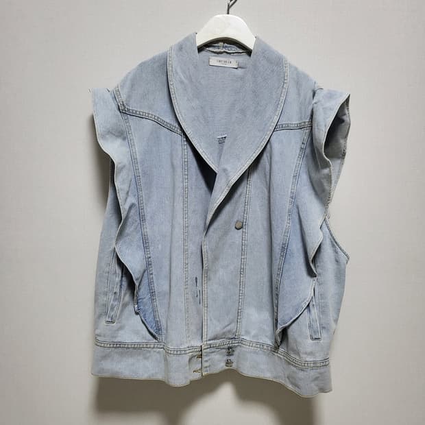 예쁜 오버사이즈 데님 프릴베스트free