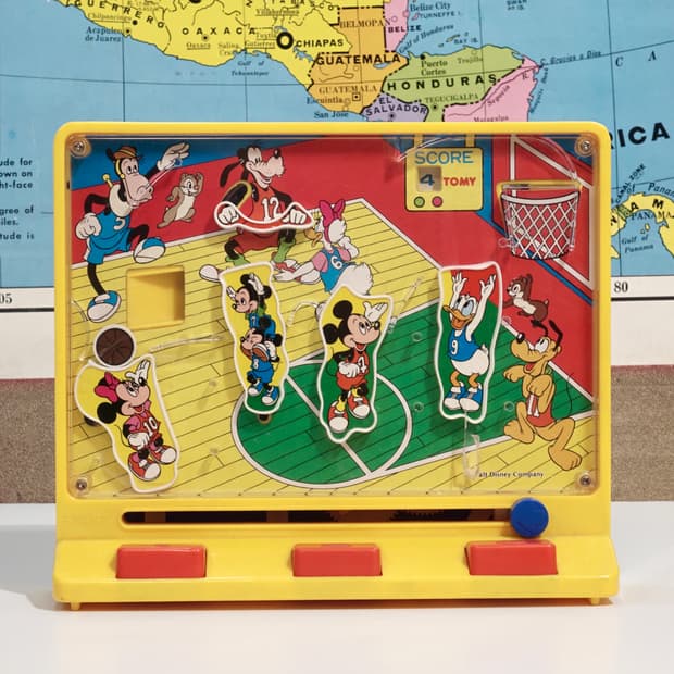 1980년 Tomy 미키마우스 농구 핀볼 게임 소품