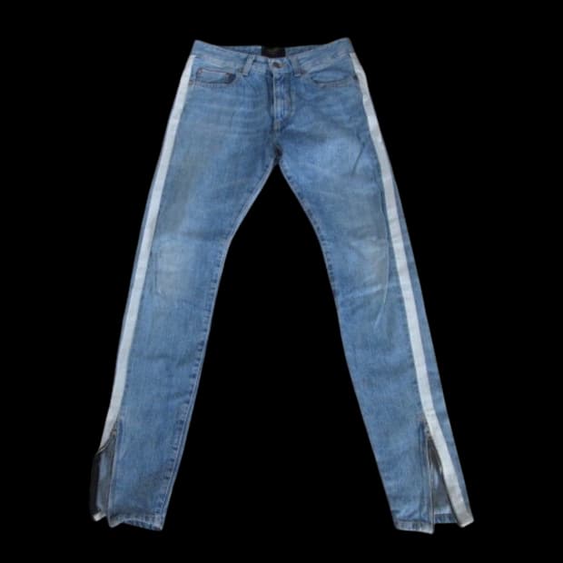 made in italy side bar zip denim