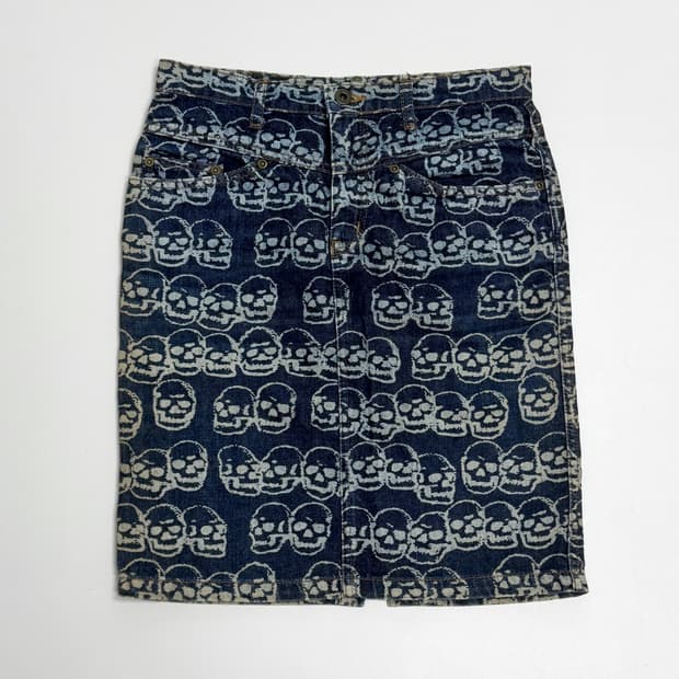 hysteric glamour 스컬 데님 스커트 