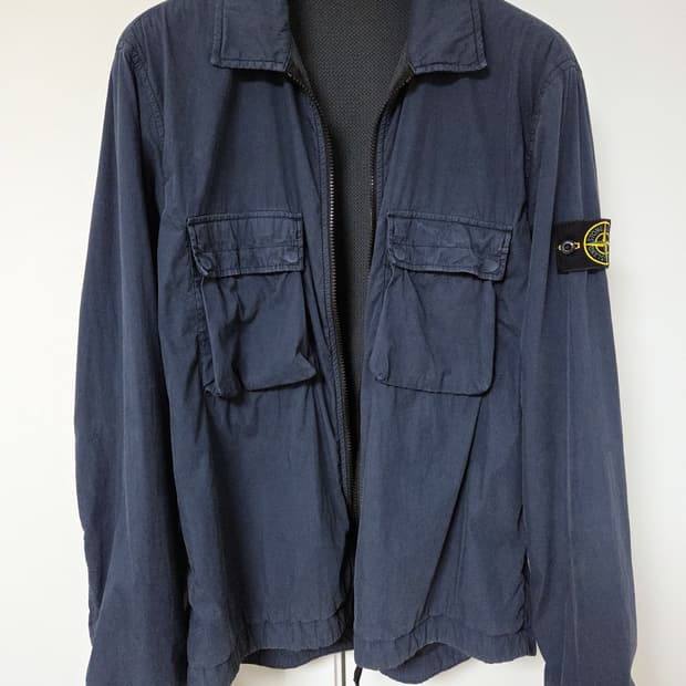 스톤아일랜드 C/N 코튼나일론 가먼트 오버셔츠 아비오블루 L