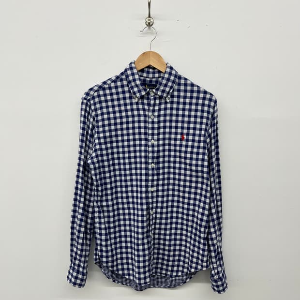 폴로 랄프로렌 체크 셔츠 남방 네이비 공용m