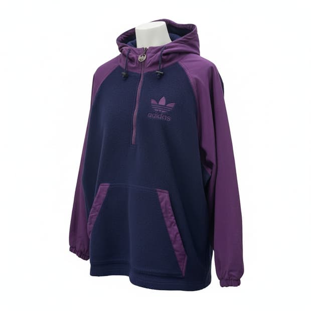 80's 아디다스 빅로고 후드 아노락 후리스 1789