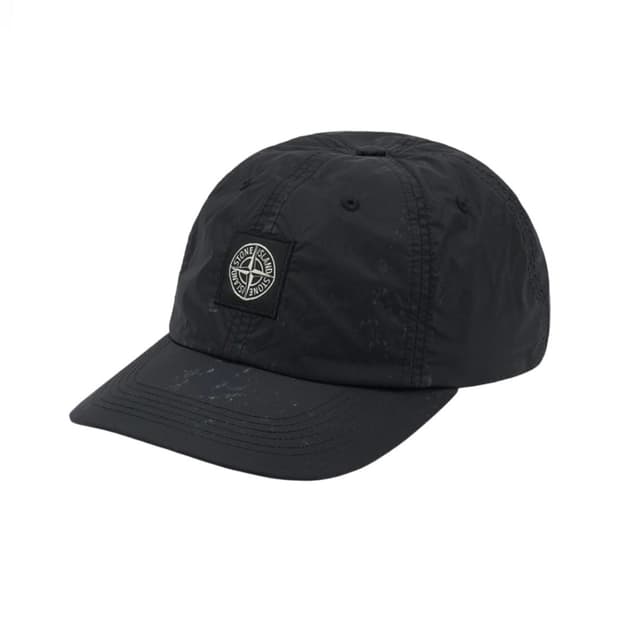 [OS] 슈프림 × 스톤아일랜드 페인티드 카모 나일론 6-패널 캡 블랙