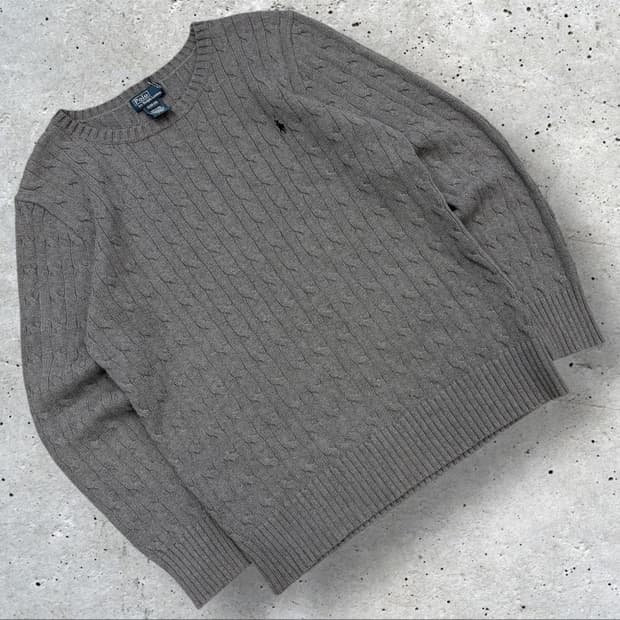 [XL] 폴로 랄프로렌 케이블 니트 그레이 C108