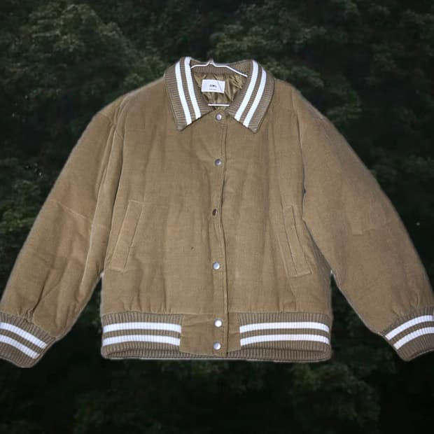 브라운 카라 누빔 자켓