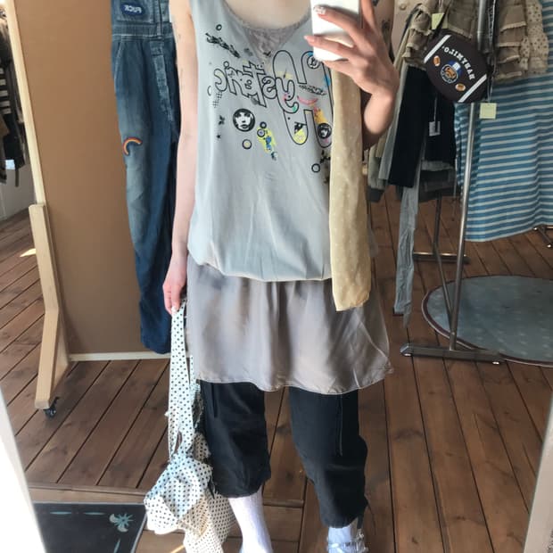 히스테릭글래머 카키 레이어드 원피스