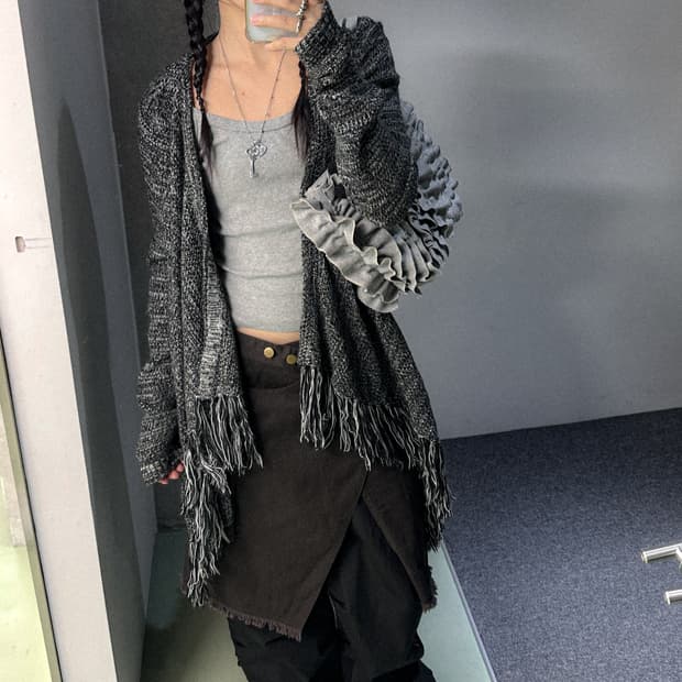 ozoc shawl tassle cardigan