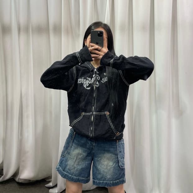 트루릴리젼 블랙 후드집업