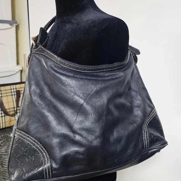 구찌 블랙 GG 패턴 가죽 숄더백(40/27/13)