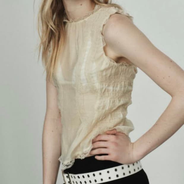 자라 레이스라인버튼셔츠 크림 3067/036/733