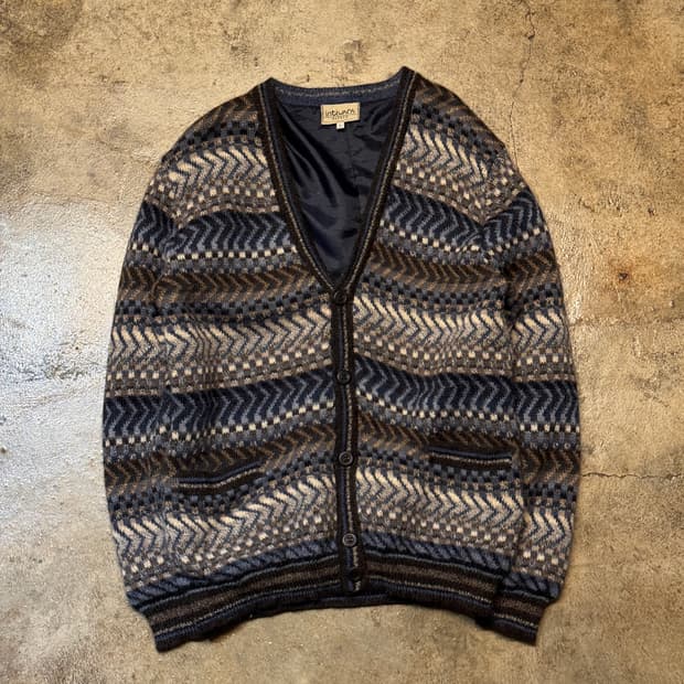 F ) intiwara Patterned Alpaca Cardigan