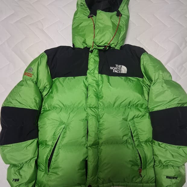 노스페이스 700 눕시 써밋 형광그린 패딩