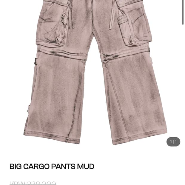 BIG CARGO PANTS MUD 스키즘인듀싱 팬츠 M