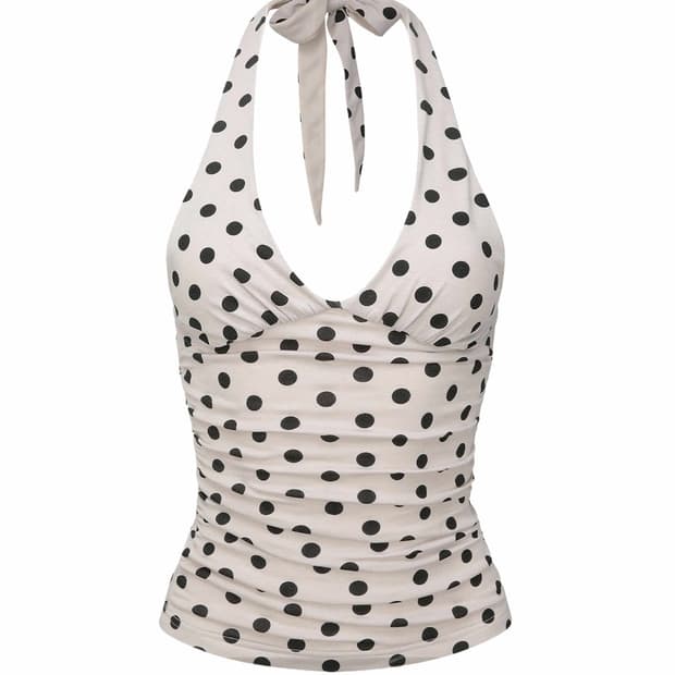 SCULPTOR Dot Halter Top Raw 스컬프터 도트 홀터 탑