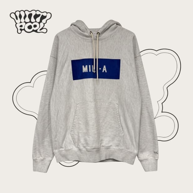 아웃스탠딩 빈티지 워싱 후드티 M 멜란지 그레이