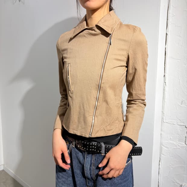 KUMIKYOKU 코튼 라이더 자켓