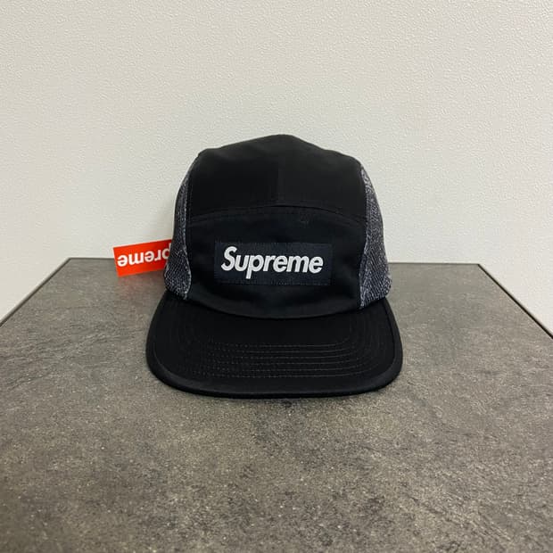 (OS) 슈프림 박스로고 캠프캡 모자 스네이크 스킨 블랙