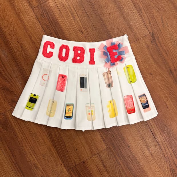 Patch Retro Phone Reprint Tennis Skirt