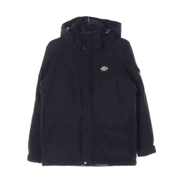 디키즈 스몰 로고 블랙 후드 패딩 점퍼 S