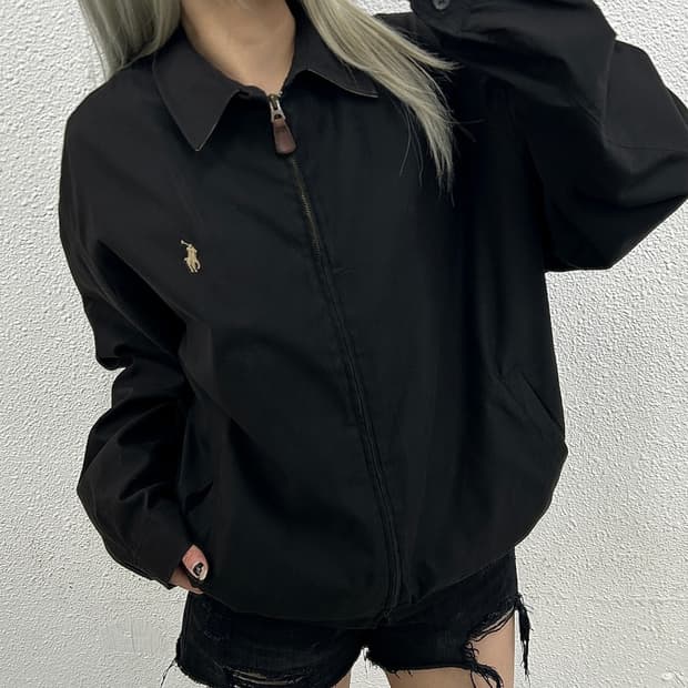 폴로 랄프로렌 베이지포니 블랙 카라 자켓 L