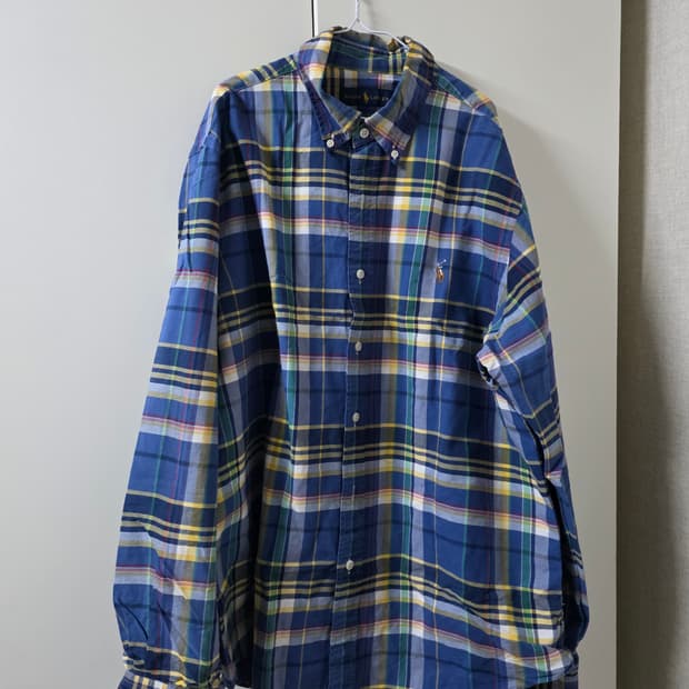 폴로 체크 셔츠 L