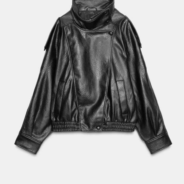 구함) 자라 페이크 레더 자켓 S