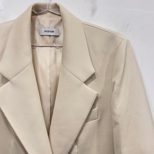 시스템 크림 투버튼 오버핏 투버튼 블레이져