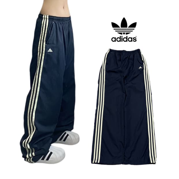 아디다스 00s 삼선 올드스쿨 와이드 바람막이 트랙팬츠