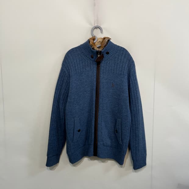 헤지스 남성 니트 집업 100