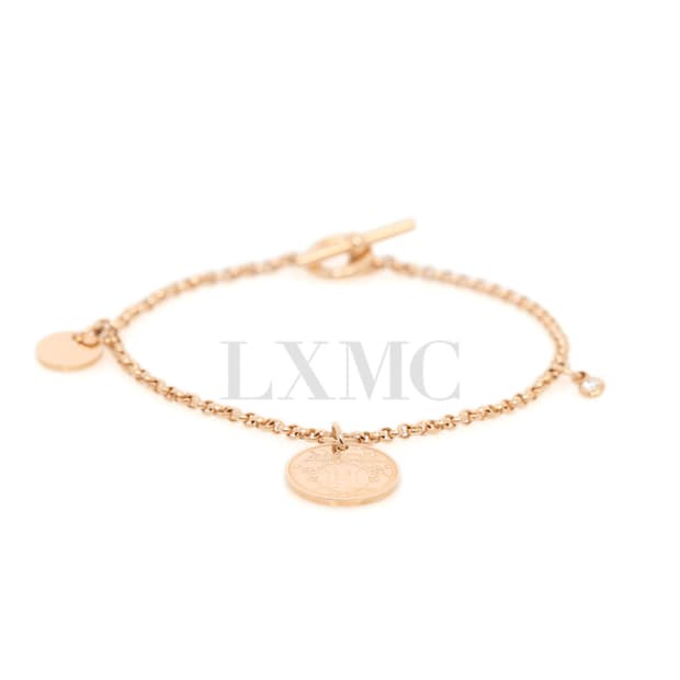 에르메스 코인 로즈골드 팔찌 Hermès Ex-Libris 브레이슬릿 H